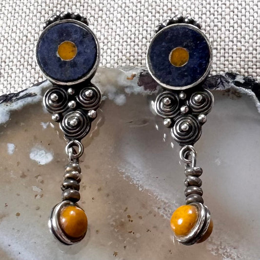 Sodalite and Jasper Drop Earrings