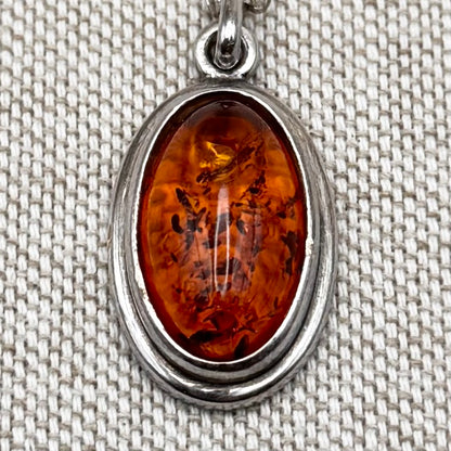 Silver Baltic amber pendant