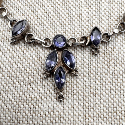 Marquise-cut iolite necklace