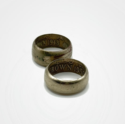 Half-crown rings, size N/6.5