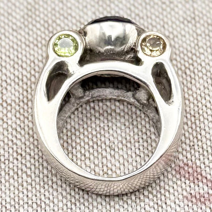 Chunky multi-stone ring, size O/7