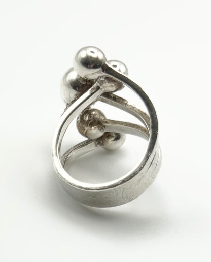 Bold sculptural statement ring – London hallmarks, size L/5.5