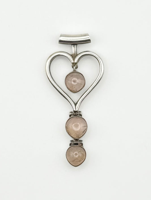 Heart pendant with rose quartz – romantic gemstone necklace