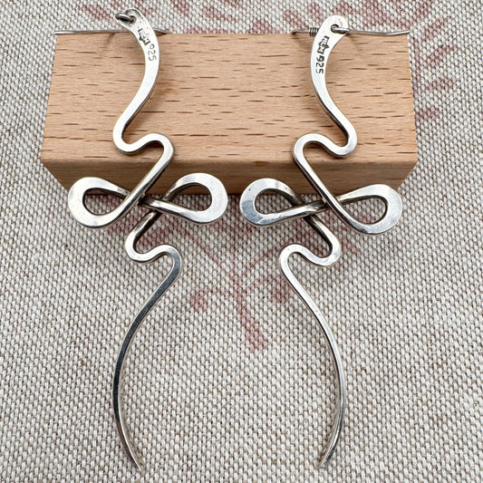 Twisted snake drop earrings