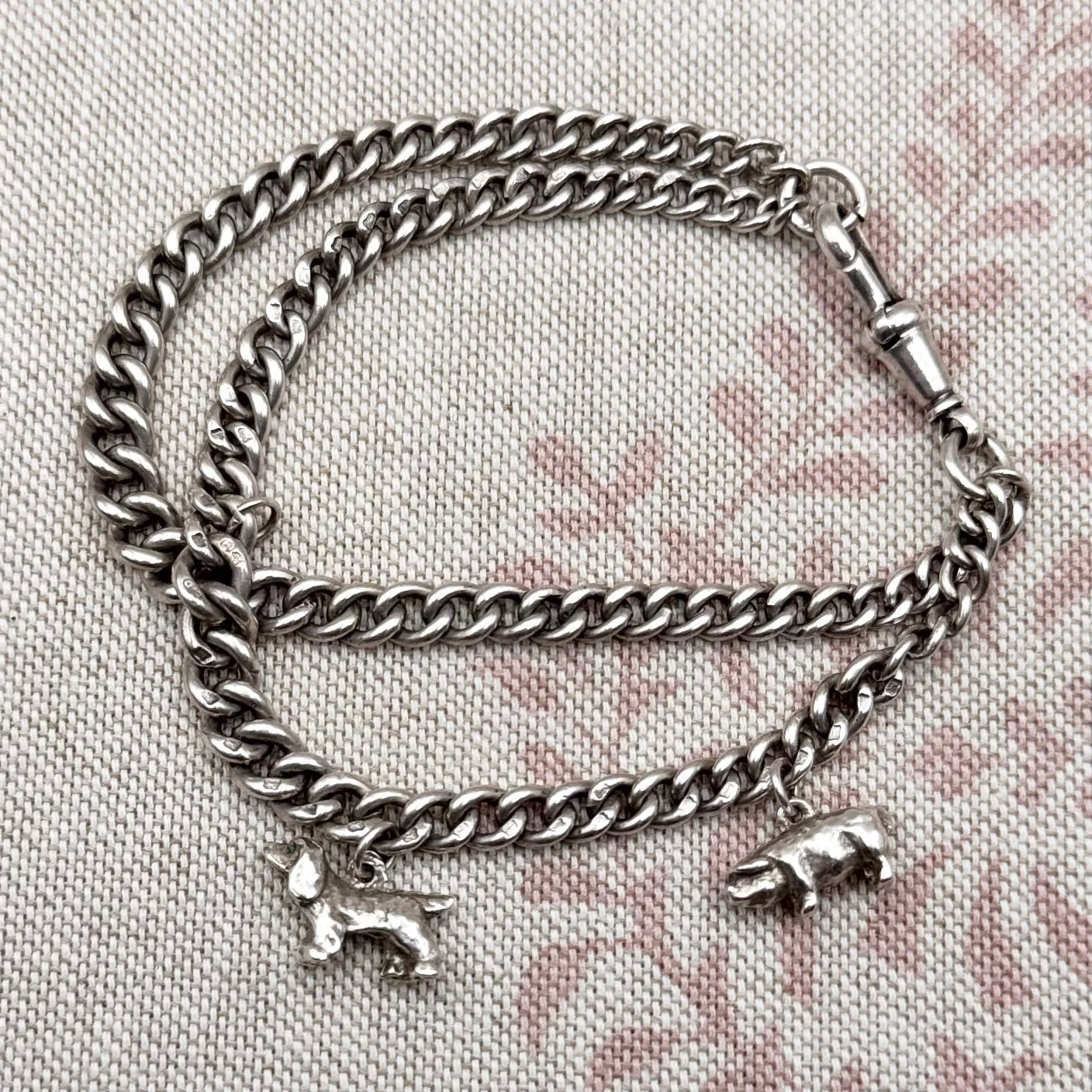 Antique Edwardian charm bracelet, Chester 1907