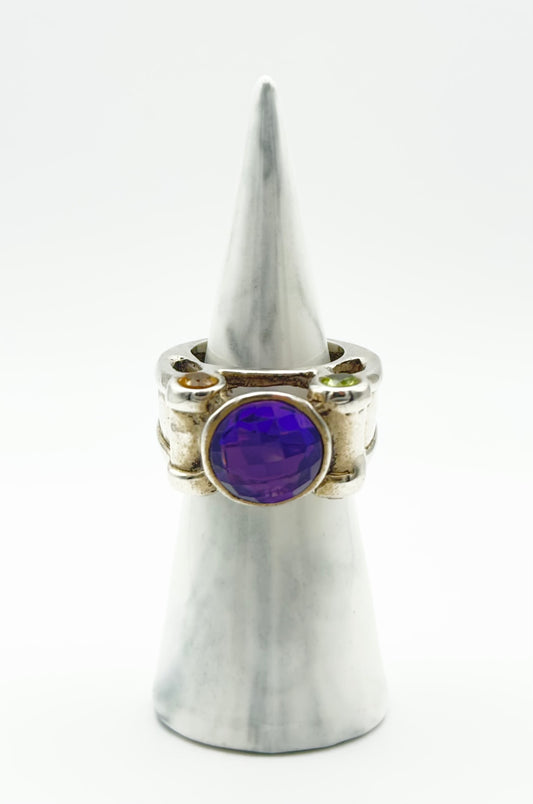 Chunky multi-stone ring, size O/7