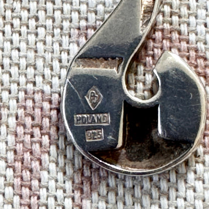Amber inlay earrings – retro drop design