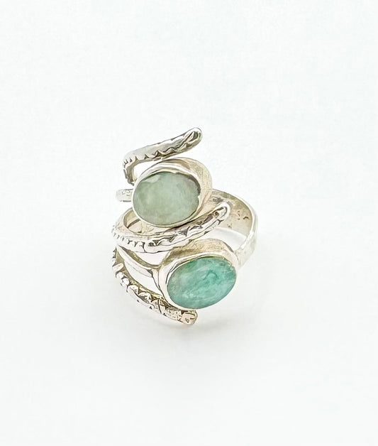 Amazonite ring, size H.5/4
