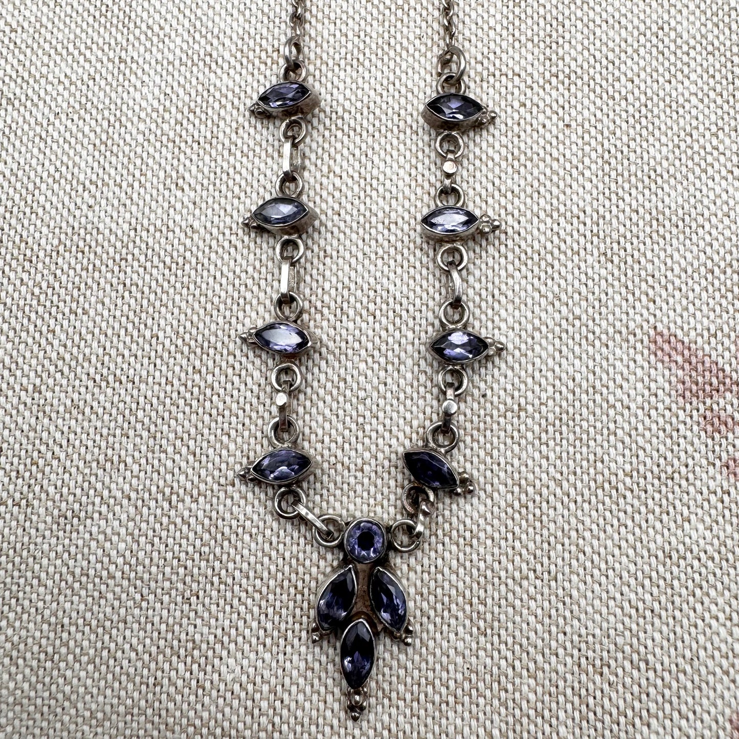 Marquise-cut iolite necklace