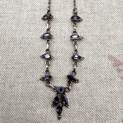 Marquise-cut iolite necklace
