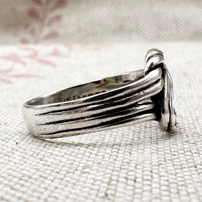 Silver knot ring, hallmarked London 1974, size M (US 6)