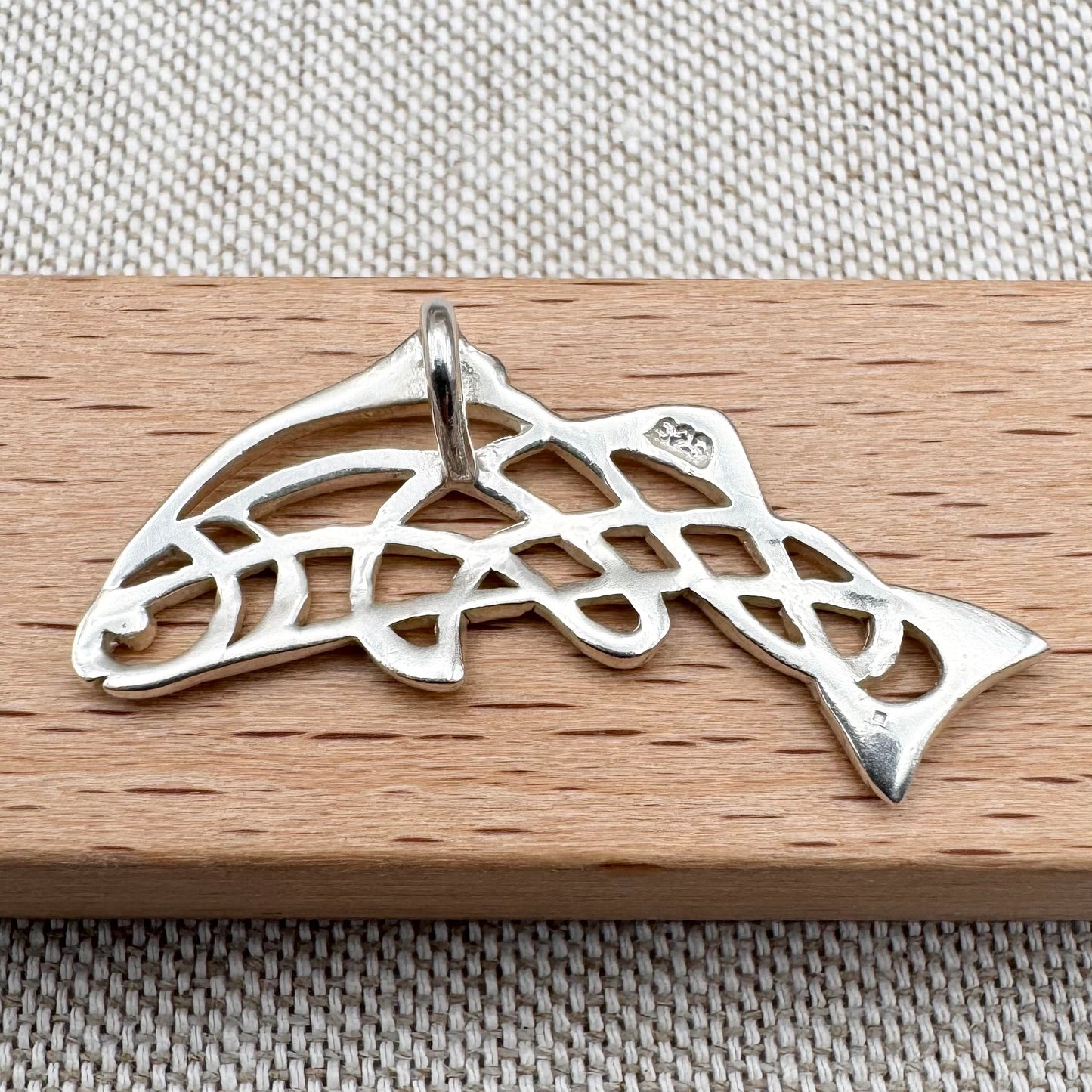 Silver Celtic “Salmon of Knowledge” pendant