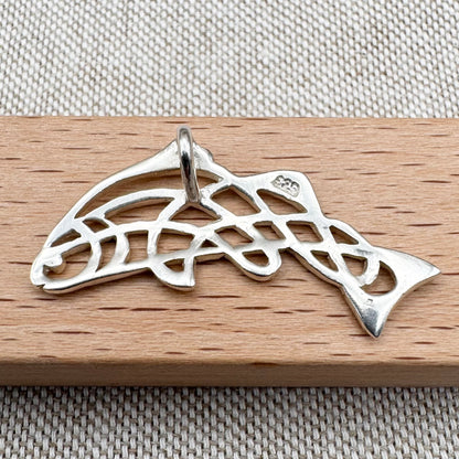Silver Celtic “Salmon of Knowledge” pendant