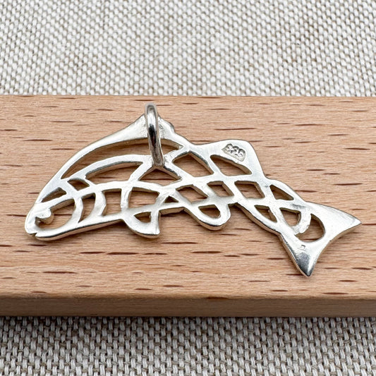 Silver Celtic “Salmon of Knowledge” pendant