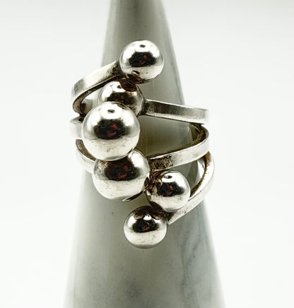 Bold sculptural statement ring – London hallmarks, size L/5.5