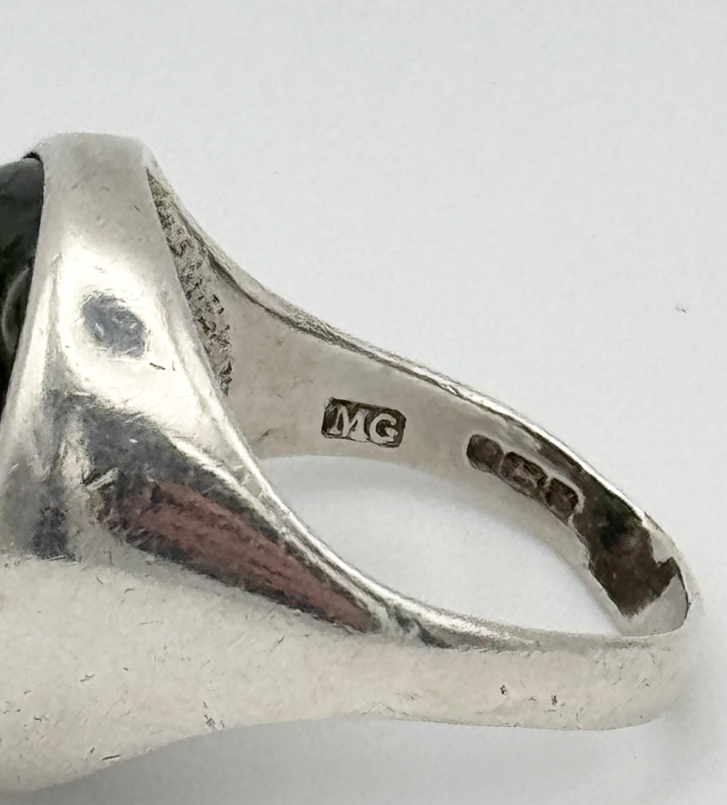 Moss agate ring, Sheffield 1976, size O/7