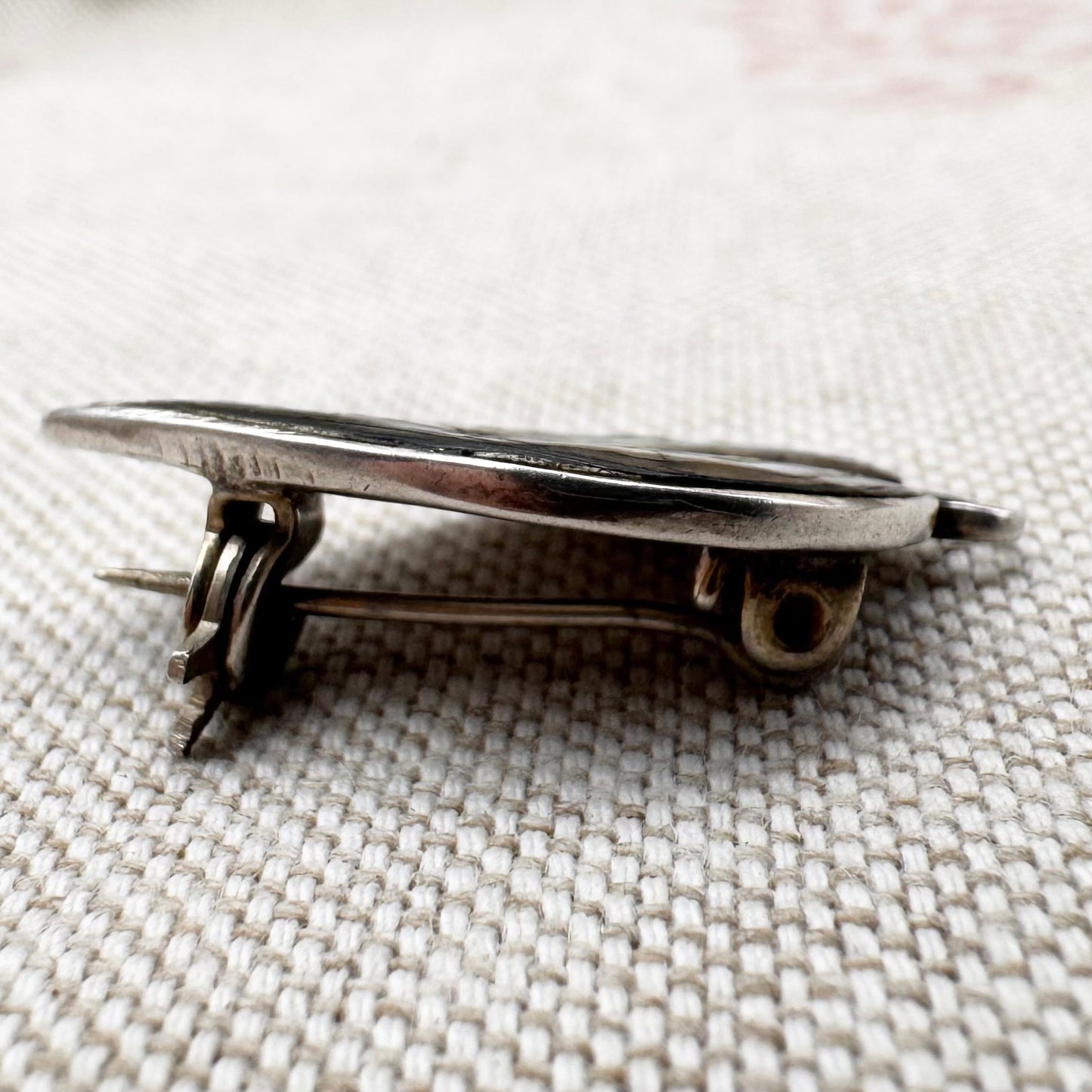 Mexican sterling silver abalone leaf brooch or pendant