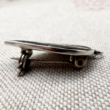 Mexican sterling silver abalone leaf brooch or pendant