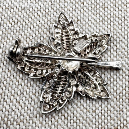 Mid-Century sterling silver foliate brooch (Sterling Foreign)