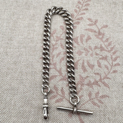 Antique sterling silver curb bracelet, hallmarked Birmingham 1919