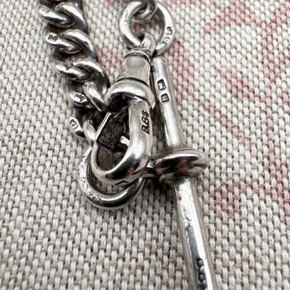 Antique sterling silver curb bracelet, hallmarked Birmingham 1919