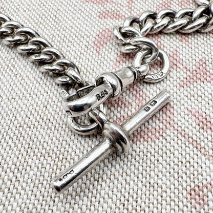 Antique sterling silver curb bracelet, hallmarked Birmingham 1919