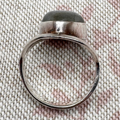 Silver Labradorite Ring, size M.5 (US 6.5)