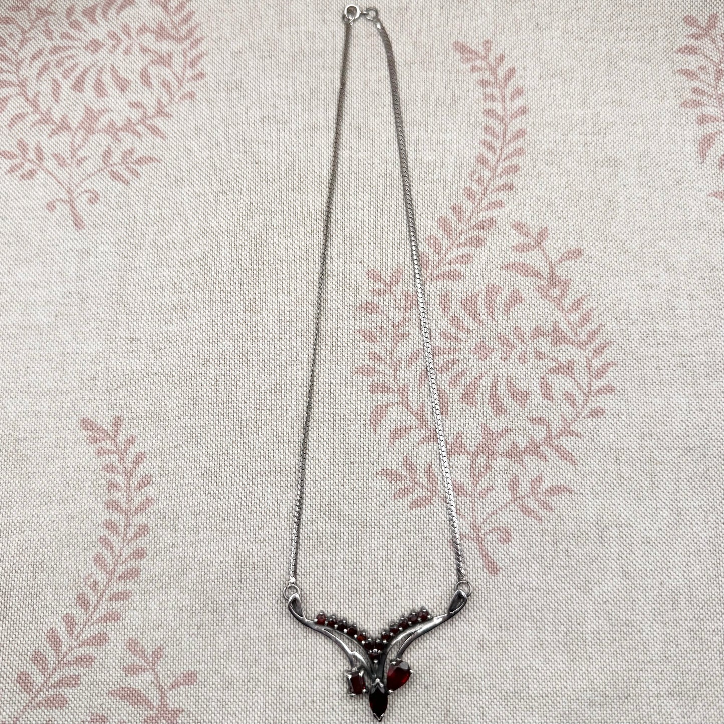 Vintage silver garnet necklace