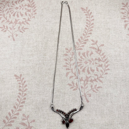 Vintage silver garnet necklace