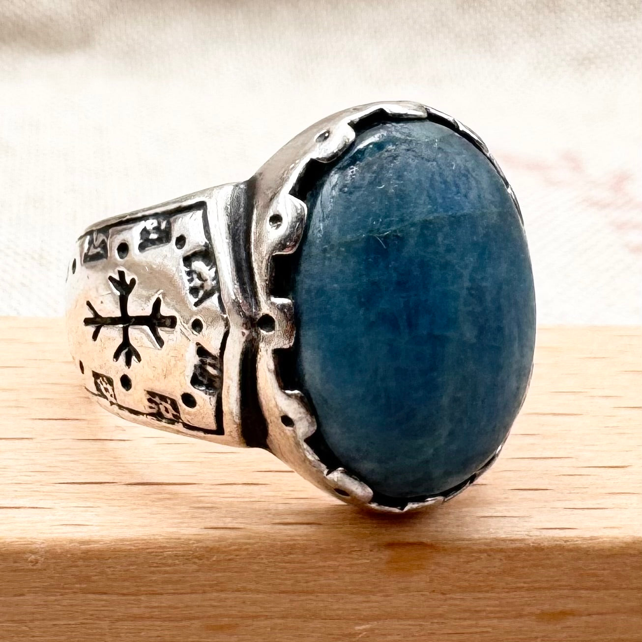 Carolyn Pollack silver and amazonite ring, hallmarked Birmingham 2010, size L (US 6)
