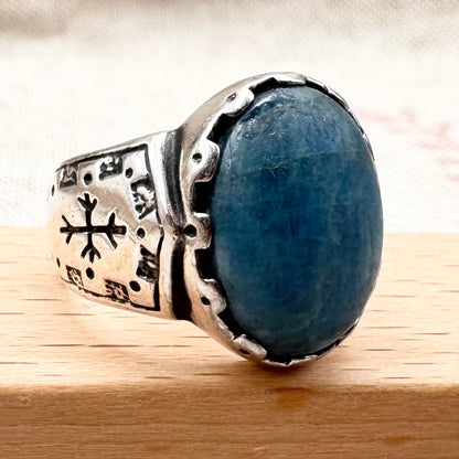 Carolyn Pollack silver and amazonite ring, hallmarked Birmingham 2010, size L (US 6)