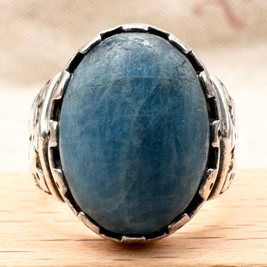 Carolyn Pollack silver and amazonite ring, hallmarked Birmingham 2010, size L (US 6)