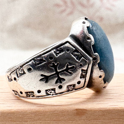 Carolyn Pollack silver and amazonite ring, hallmarked Birmingham 2010, size L (US 6)