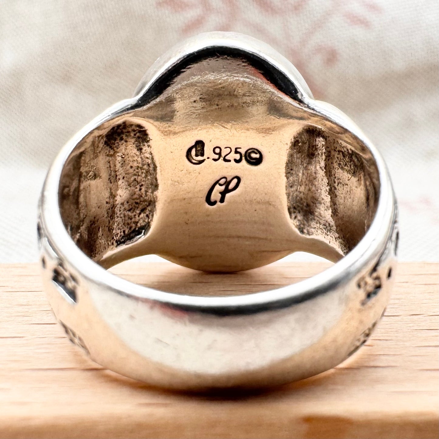 Carolyn Pollack silver and amazonite ring, hallmarked Birmingham 2010, size L (US 6)