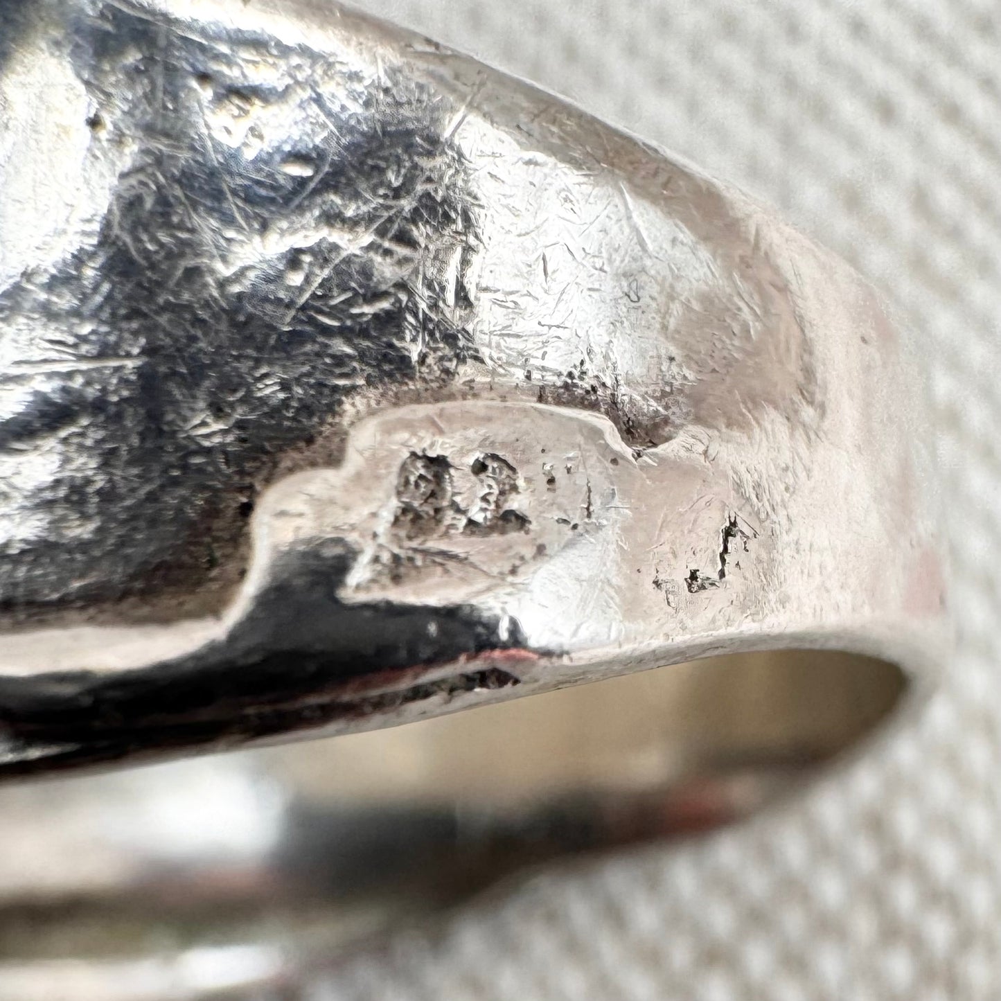 Silver organic sculptural band ring, size L (US 5.5)