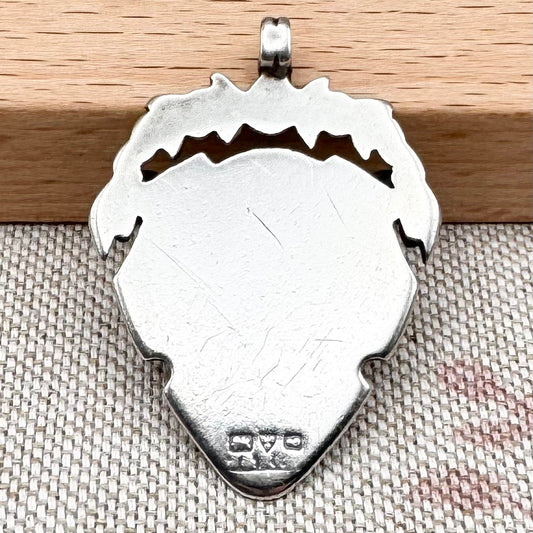 Antique unengraved silver medal fob, hallmarked Chester 1905