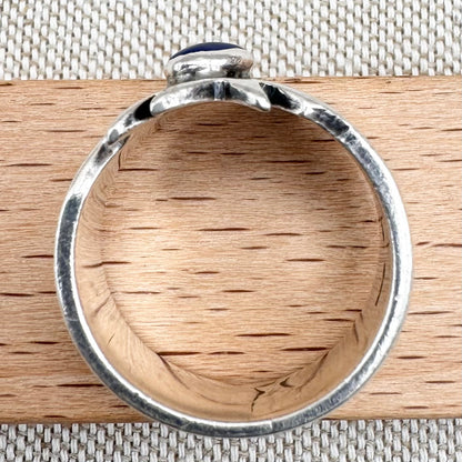 Mexican sterling silver abstract ring, size R.5 (US 9), hallmarked Edinburgh Import 1995