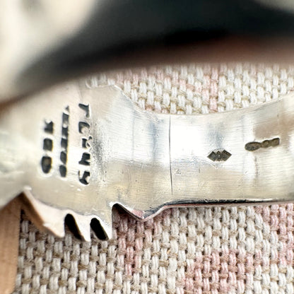 Mexican sterling silver abstract ring, size R.5 (US 9), hallmarked Edinburgh Import 1995