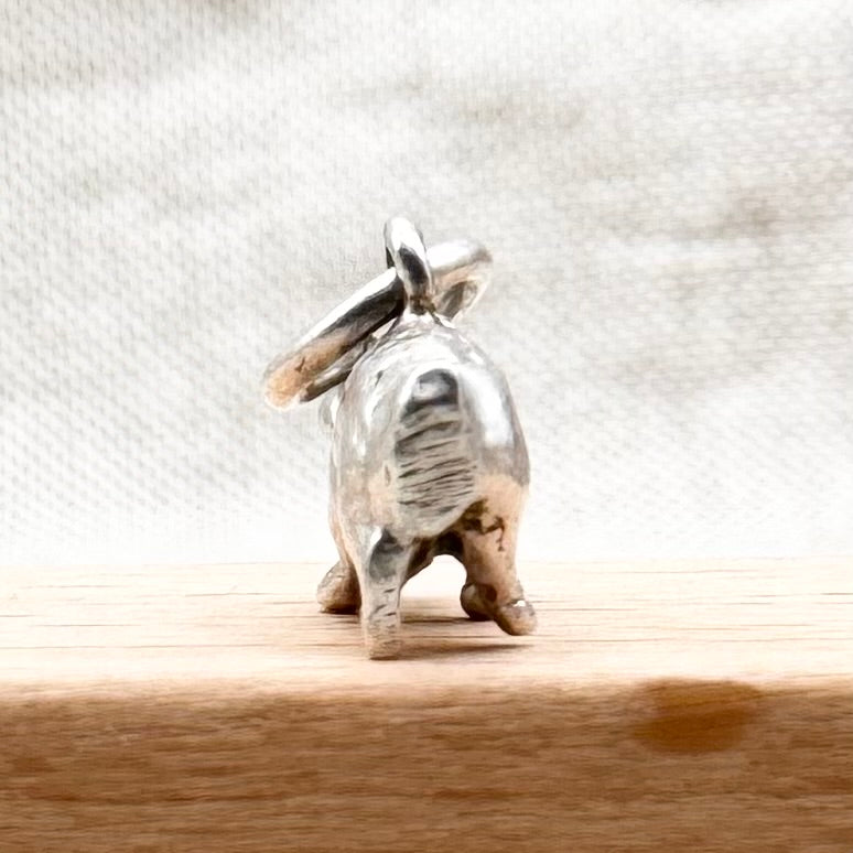Small silver pig charm pendant