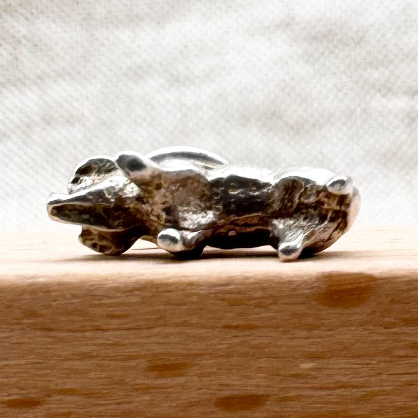 Small silver pig charm pendant