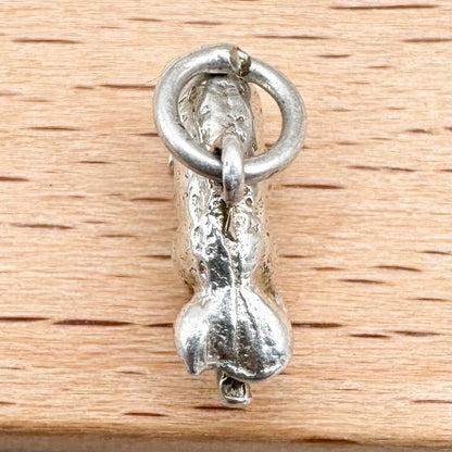 Small silver pig charm pendant