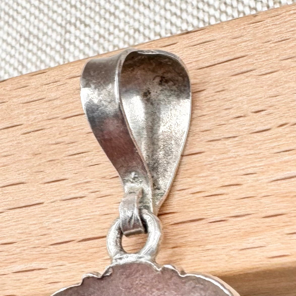 Large silver and black onyx pendant