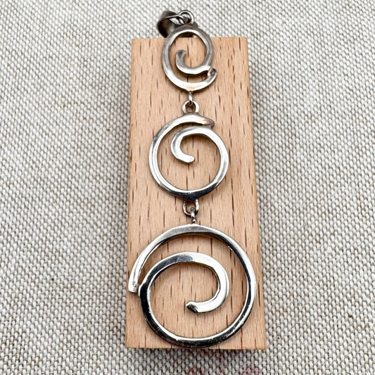 Vintage silver spiral pendant