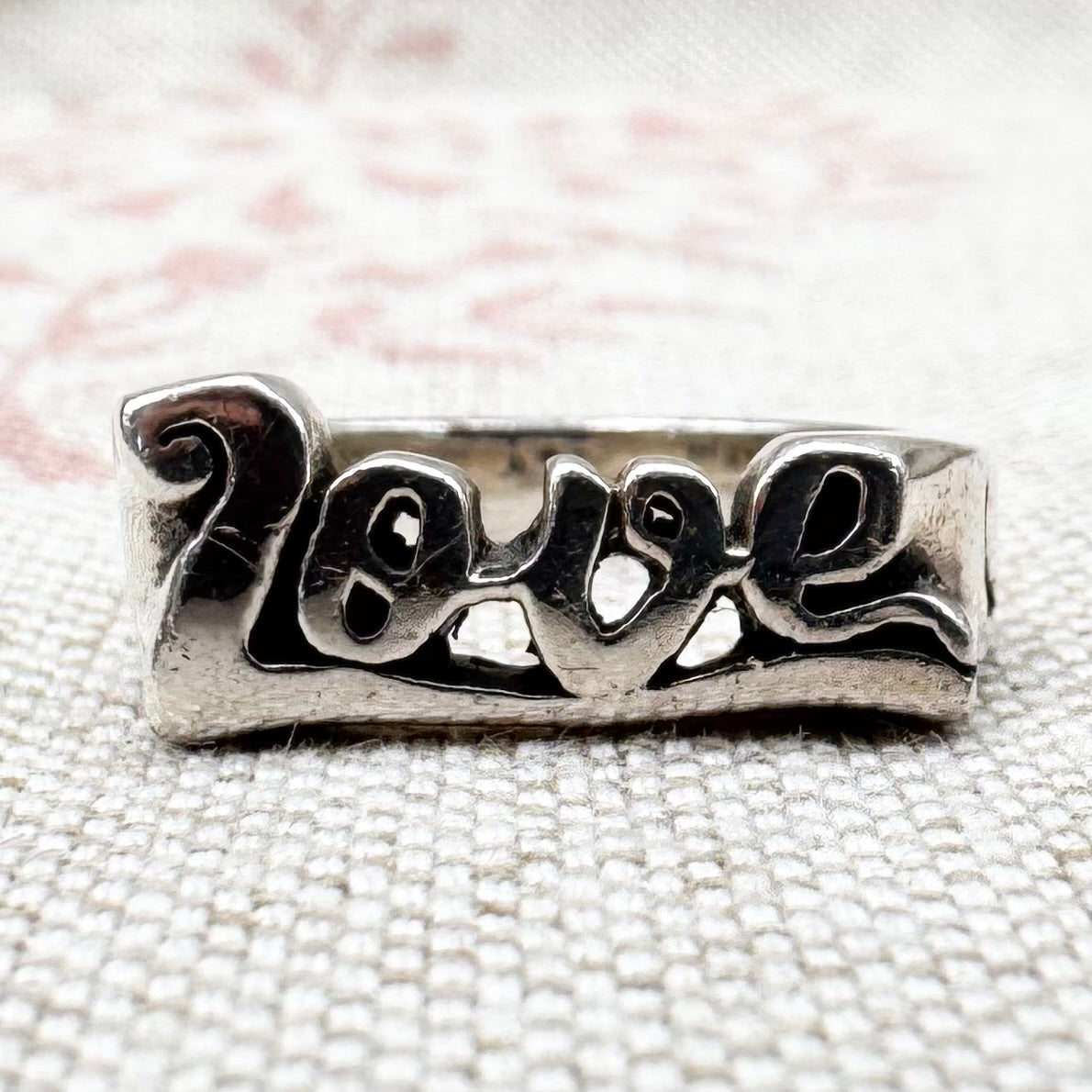Etah Love silver ‘Love’ & ‘Hate’ rings, size J (US 4.5)
