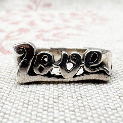 Etah Love silver ‘Love’ & ‘Hate’ rings, size J (US 4.5)