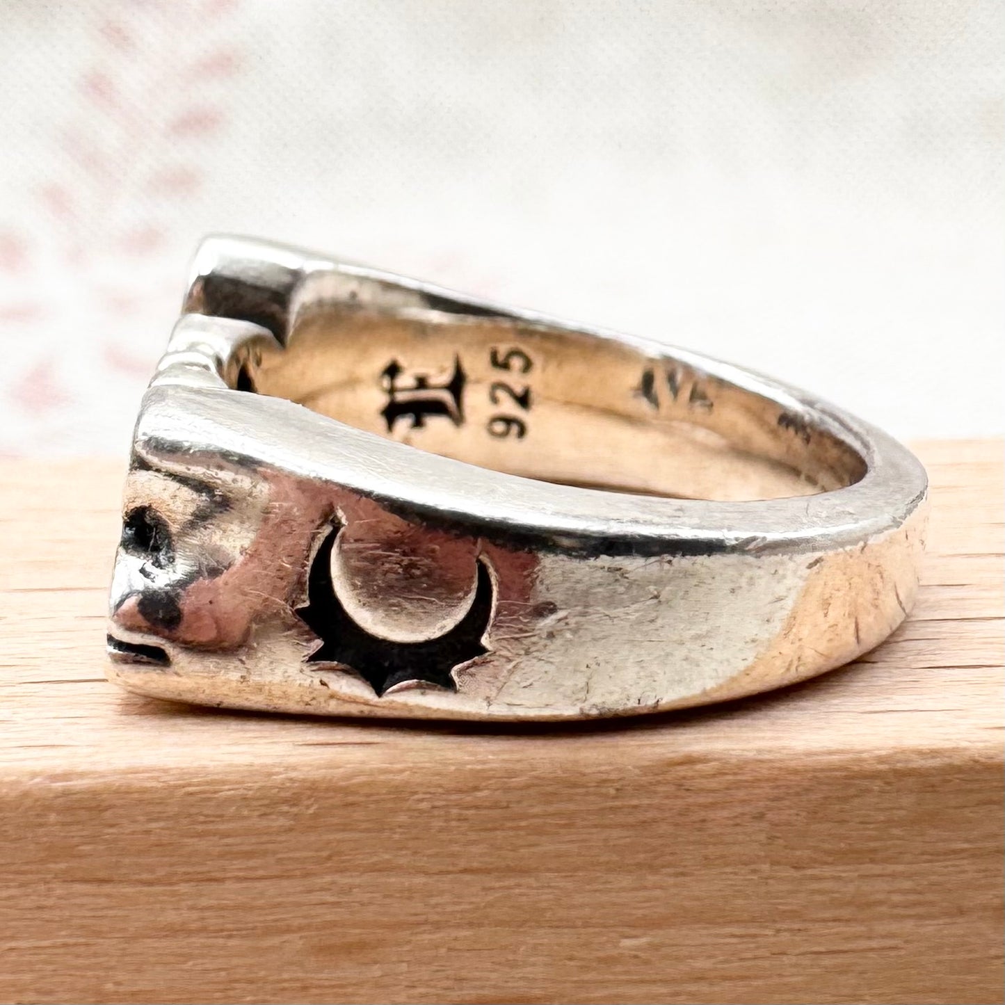 Etah Love silver ‘Love’ & ‘Hate’ rings, size J (US 4.5)