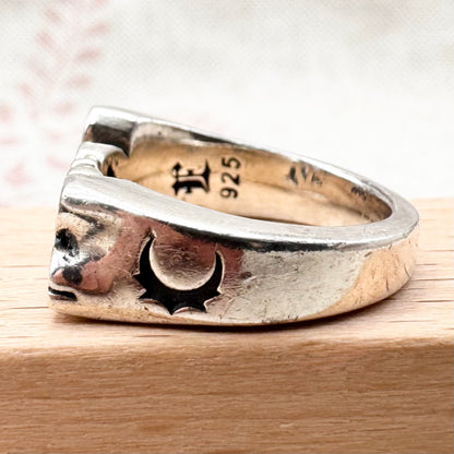 Etah Love silver ‘Love’ & ‘Hate’ rings, size J (US 4.5)