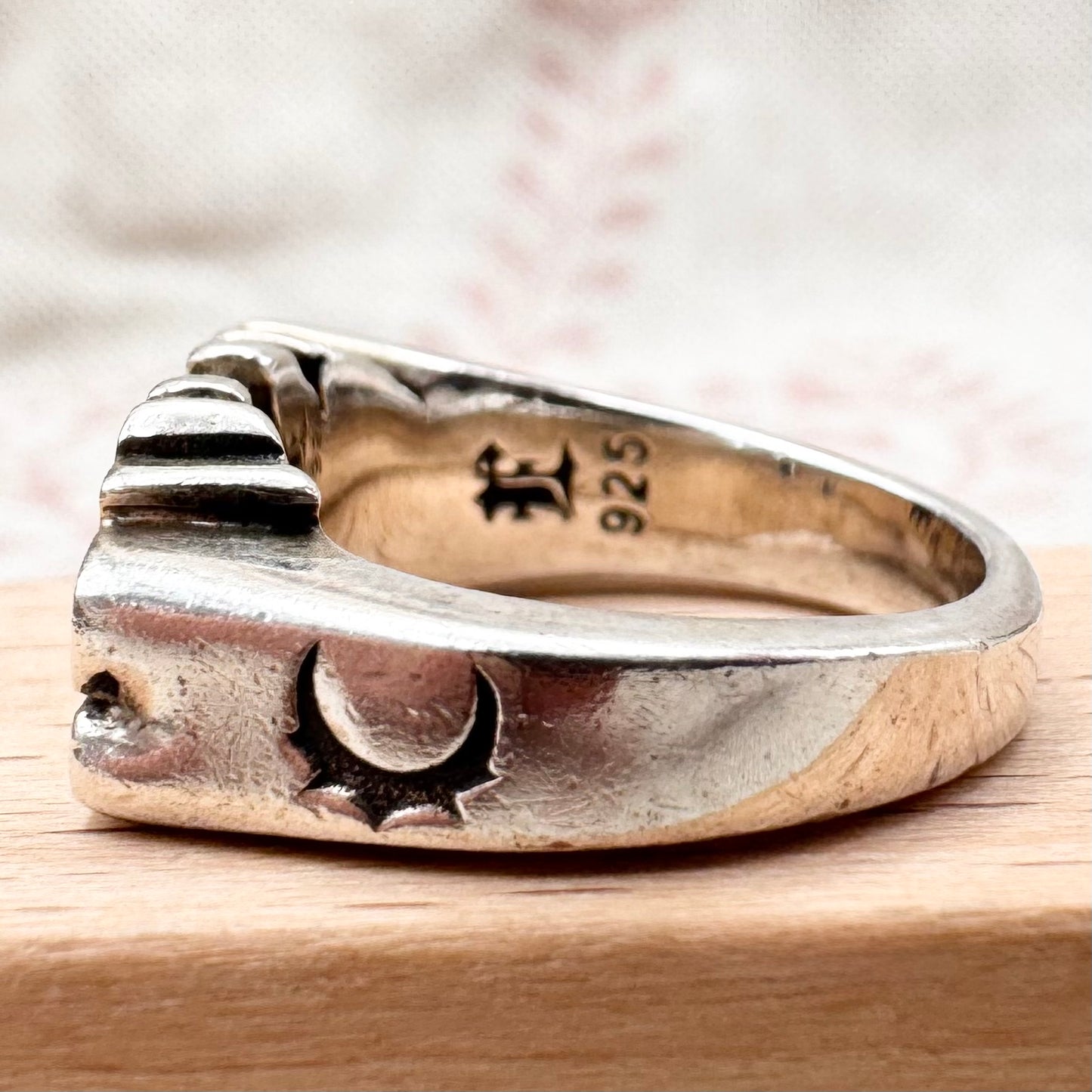 Etah Love silver ‘Love’ & ‘Hate’ rings, size J (US 4.5)
