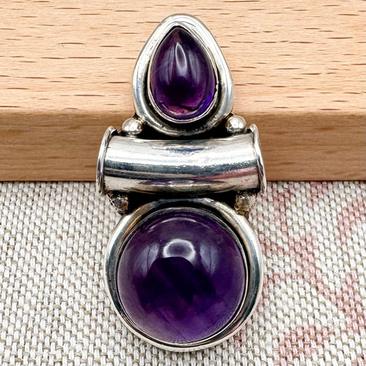 Amethyst double cabochon pendant