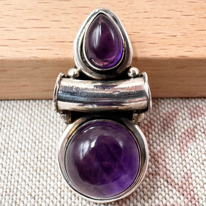 Amethyst double cabochon pendant